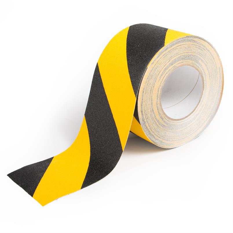 weer Bulk jacht Antislip tape gevarenzone zwart/geel B=100mm L=18,3m | Rubbermagazijn