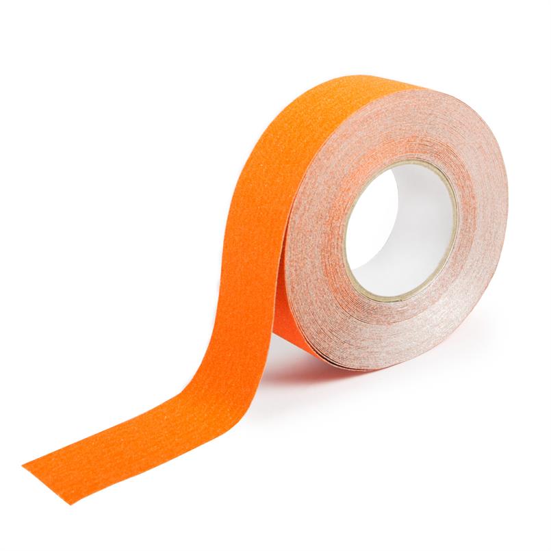 Antislip tape vervormbaar oranje B=50mm L=18,3m