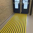 Antislipmat badkamer grijs/geel groot 500x120cm