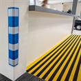 Antislipmat badkamer zwart/geel groot 500x120cm