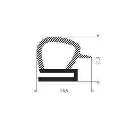 Co extrusie U-profiel met kraal BxH=26,8x21,3mm (L=25m)