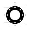 CR/SBR flenspakking 250x210x146x3mm 8x18mm DN125