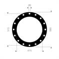 CR/SBR flenspakking 565x515x415x3mm 16x26mm DN400