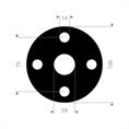 EPDM/SBR flenspakking 105x75x29x3mm 4x14mm DN20