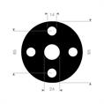 EPDM/SBR flenspakking 95x65x24x3mm 4x14mm DN15