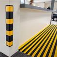 EVA schuim M-safe rond hoekprofiel zwart/geel LxBxH=805x101x101mm