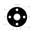 FKM (Viton) flenspakking 140x100x47x3mm 4x18mm DN32