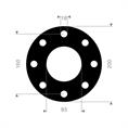 FKM (Viton) flenspakking 200x160x93x3mm 8x18mm DN80