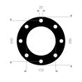 FKM (Viton) flenspakking 285x240x172x3mm 8x22mm DN150
