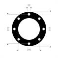 FKM (Viton) flenspakking 315x270x200x3mm 8x22mm DN175