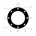 FKM (Viton) flenspakking 340x295x225x3mm 8x22mm DN200