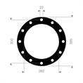FKM (Viton) flenspakking 395x350x282x3mm 12x22mm DN250