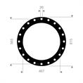 FKM (Viton) flenspakking 615x565x467x3mm 20x26mm DN450