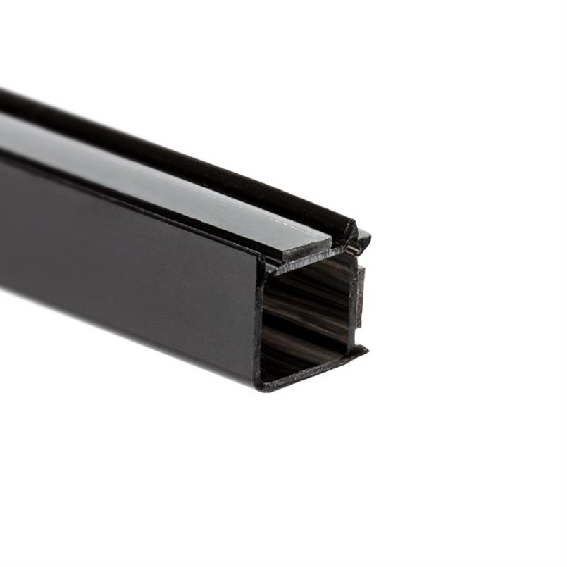Glasverbindingsprofiel hoek 12-12,8mm zwart (L=3m)
