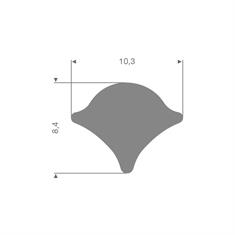 Kunststof pees grijs BxH=10,3x8,4mm (L=50m)