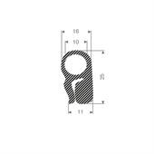 Mosrubber profiel BxH=16x25mm (L=30m)