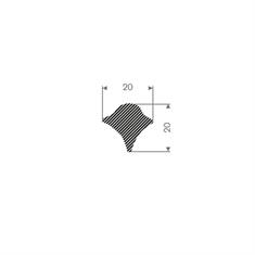 Mosrubber profiel BxH=20x20mm (L=30m)