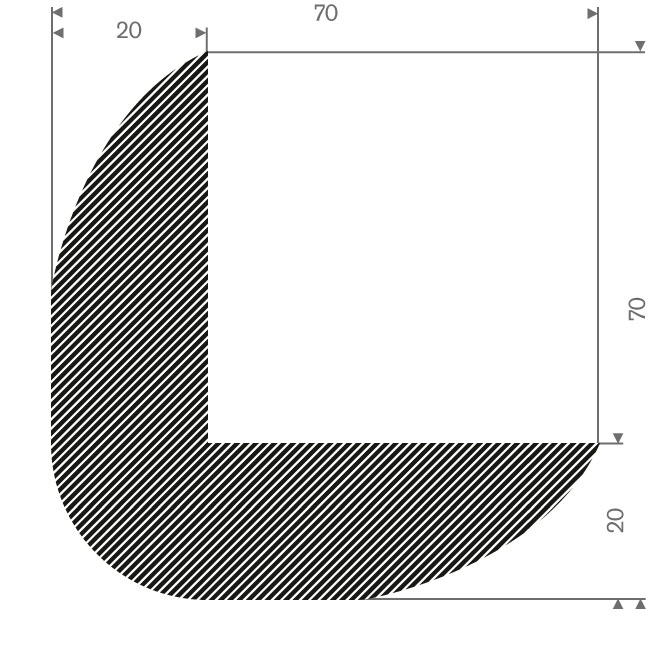 Mosrubber profiel BxH=70x70mm (L=10m)