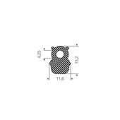 Mosrubber siliconen profiel BxH=11,6x15,2mm (L=25m)