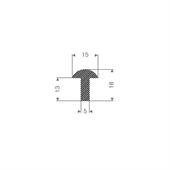 Mosrubber T-profiel grijs BxH=15x18mm (L=100m)