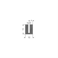 Mosrubber U-profiel 2mm / BxH=10x13mm (L=50m)