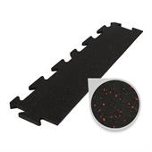 Puzzeltegel premium randstuk zwart/rood 15mm