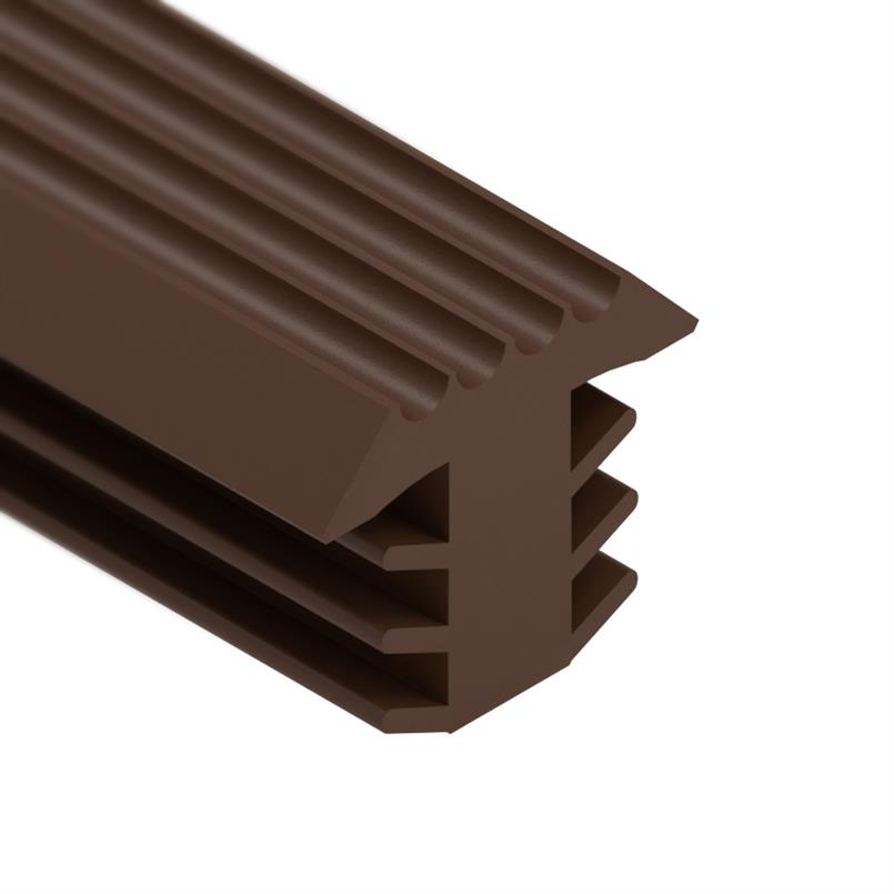 PVC infreesprofiel bruin BxH= 12x10,8mm (rol 25 meter)