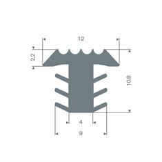 PVC infreesprofiel grijs BxH= 12x10,8mm (rol 25 meter)