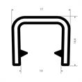 PVC kantafwerkprofiel geel 11-12mm /BxH=17x14,4mm (L=50m)