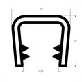 PVC kantafwerkprofiel geel 8-10mm /BxH= 17x15mm (L=50m)