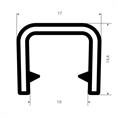 PVC kantafwerkprofiel zwart 11-12mm /BxH=17x14,4mm (L=50m)
