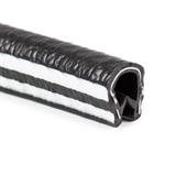 PVC kantafwerkprofiel zwart-wit 1-2,5mm /BxH=8,5x14mm (L=50m)
