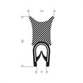 PVC/Mosrubber klemprofiel 1-4mm / BxH=14x28mm (L=50m)