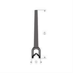 PVC/Mosrubber klemprofiel 1,5-4mm / BxH=12x64mm (L=25m)