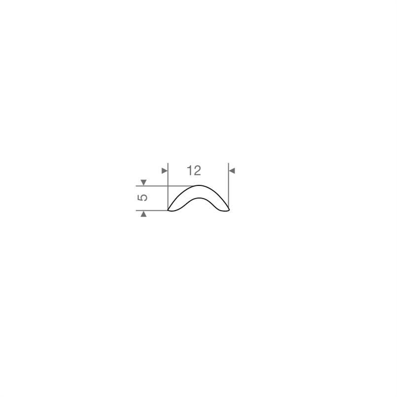 PVC profiel wit BxH=12x5mm (L=25m)