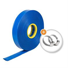 PVC slang plat DN=55mm supreme met twee slangklemmen (L=50m)