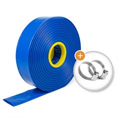 PVC slang plat DN=75mm supreme met twee slangklemmen (L=50m)