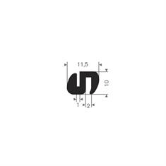 Rubber H-Profiel 1/2mm
