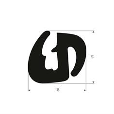 Rubber H-profiel 2/5mm