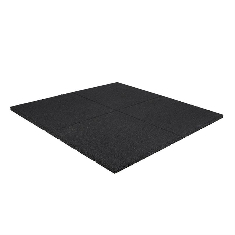 Rubber tegel met schijnvoeg zwart 100x100x2,5cm - Fitness vloeren - Rubberen matten -