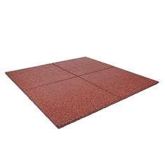 Rubber terrastegel rood 100x100x2,5cm