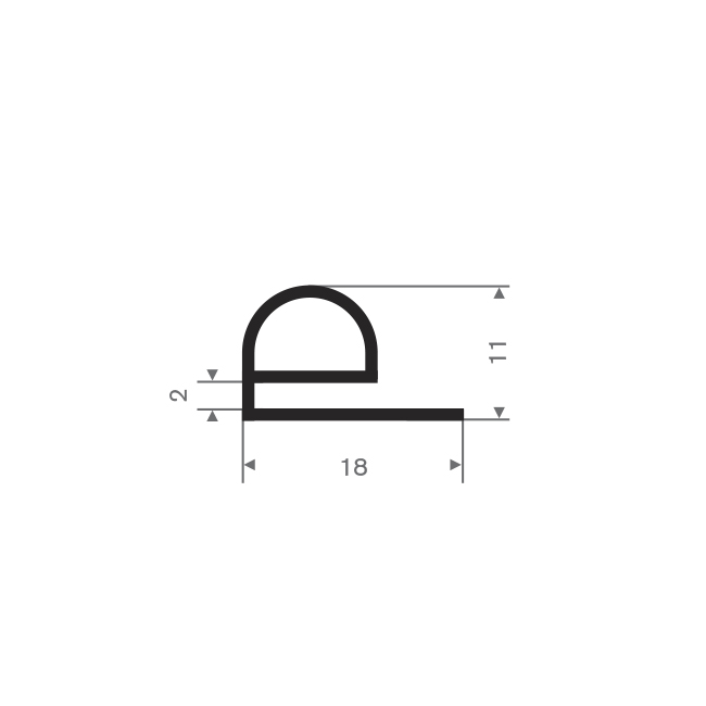 Siliconen kraalprofiel BxH= 18x11mm (L=100m)