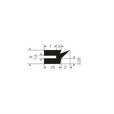 Siliconen profiel BxH=15x8mm (L=50m)