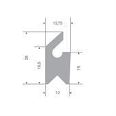 Siliconen profiel grijs BxH=12x16mm