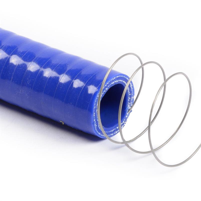 Siliconen slang met stalen spiraal blauw DN=13mm L=1000mm
