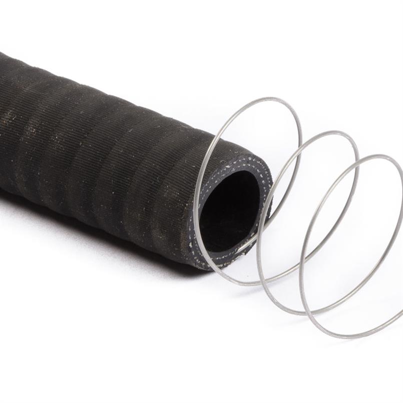 Siliconen slang met stalen spiraal mat zwart DN=25mm L=1000mm