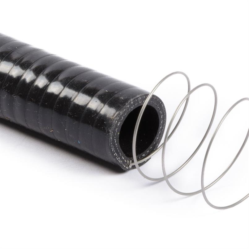 Siliconen slang met stalen spiraal zwart DN=13mm L=1000mm