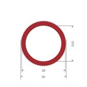 Siliconen slang rood DN= 23,5 BxH=30x30mm