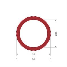 Siliconen slang rood DN= 23,5x30mm