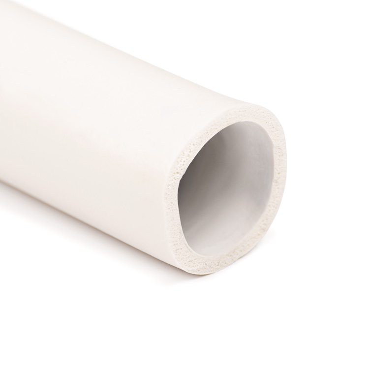 Siliconen slangprofiel schuimrubber FDA wit D=25,5x31,5mm (L=25m)